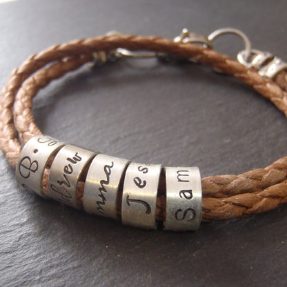 first anniversary cotton gift - personalized cotton bracelet with sterling silver personalized charms - vegan bracelet - drake designs jewelry