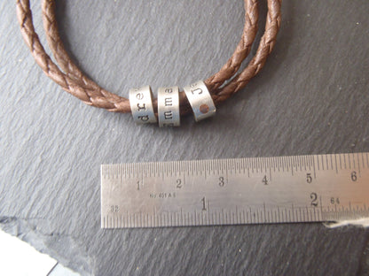 first anniversary cotton gift - personalized cotton bracelet with sterling silver personalized charms - vegan bracelet - drake designs jewelry