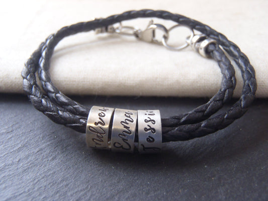 first anniversary cotton gift - personalized cotton bracelet with sterling silver personalized charms - vegan bracelet - drake designs jewelry