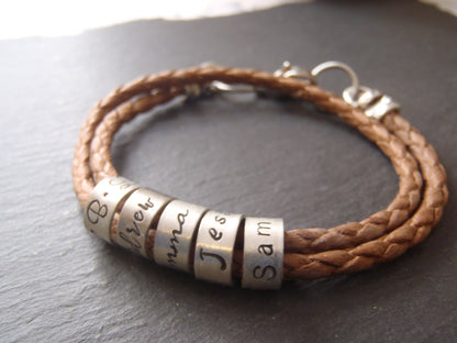 first anniversary cotton gift - personalized cotton bracelet with sterling silver personalized charms - vegan bracelet - drake designs jewelry