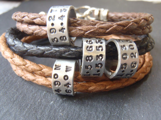 Cotton Anniversary Bracelet Personalized with Custom Coordinates  Bracelet | Traditional 1st Anniversary Cotton Gift - drake designs jewelry