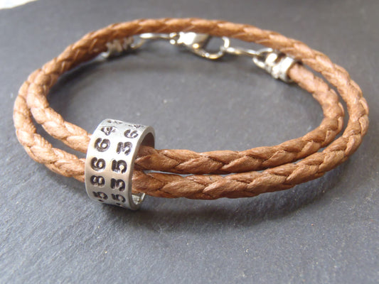 Cotton Anniversary Bracelet Personalized with Custom Coordinates | Traditional 1st Anniversary Gift - drake designs jewelry