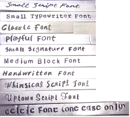 font selection for name charms
