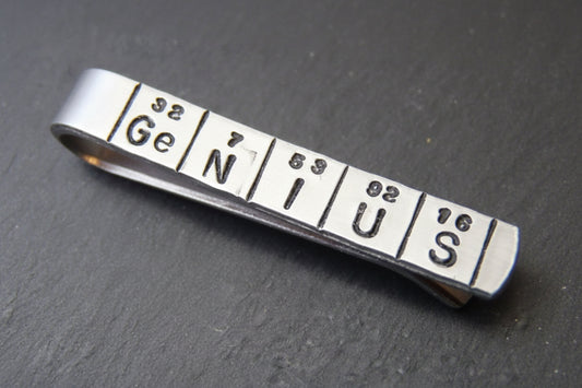 chemistry periodic table genius tie clip - mens gift for scientist - drake designs jewelry