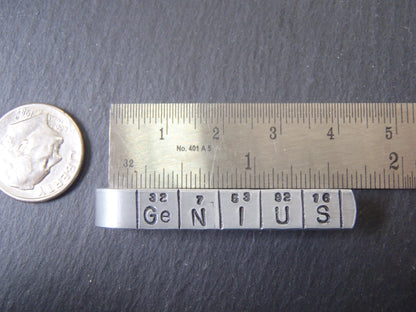 chemistry periodic table genius tie clip - mens gift for scientist - drake designs jewelry