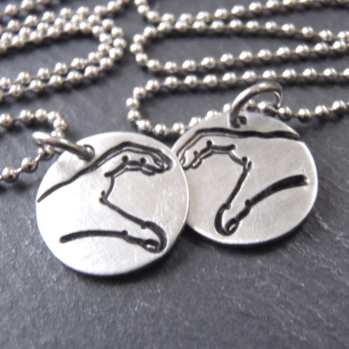 heart hands friendship necklace set. drake designs jewelry