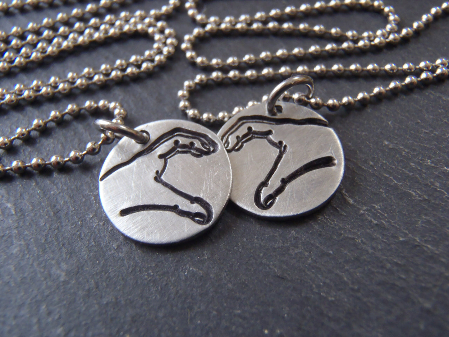 heart hands friendship necklace set. drake designs jewelry
