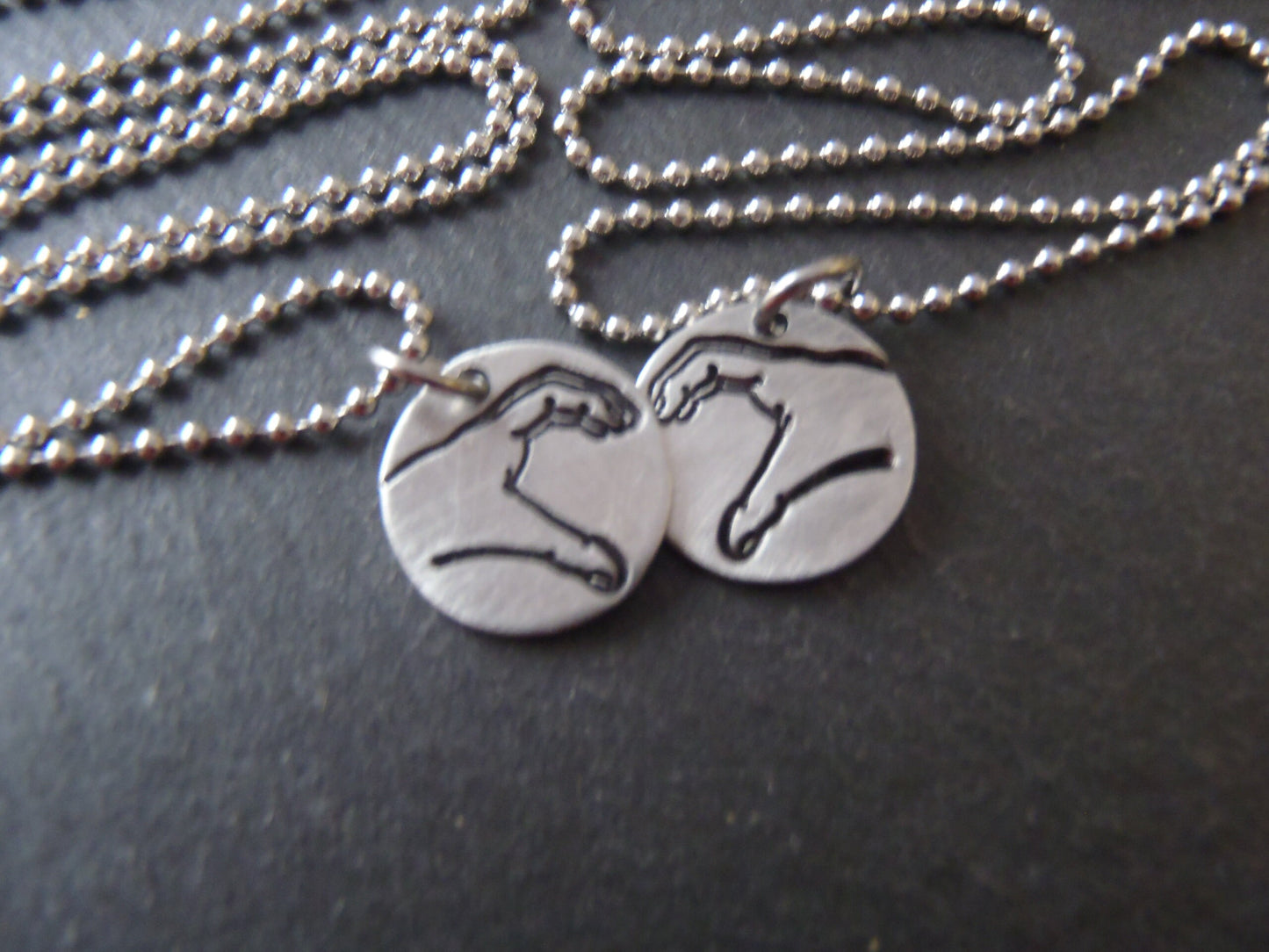 heart hands friendship necklace set. drake designs jewelry