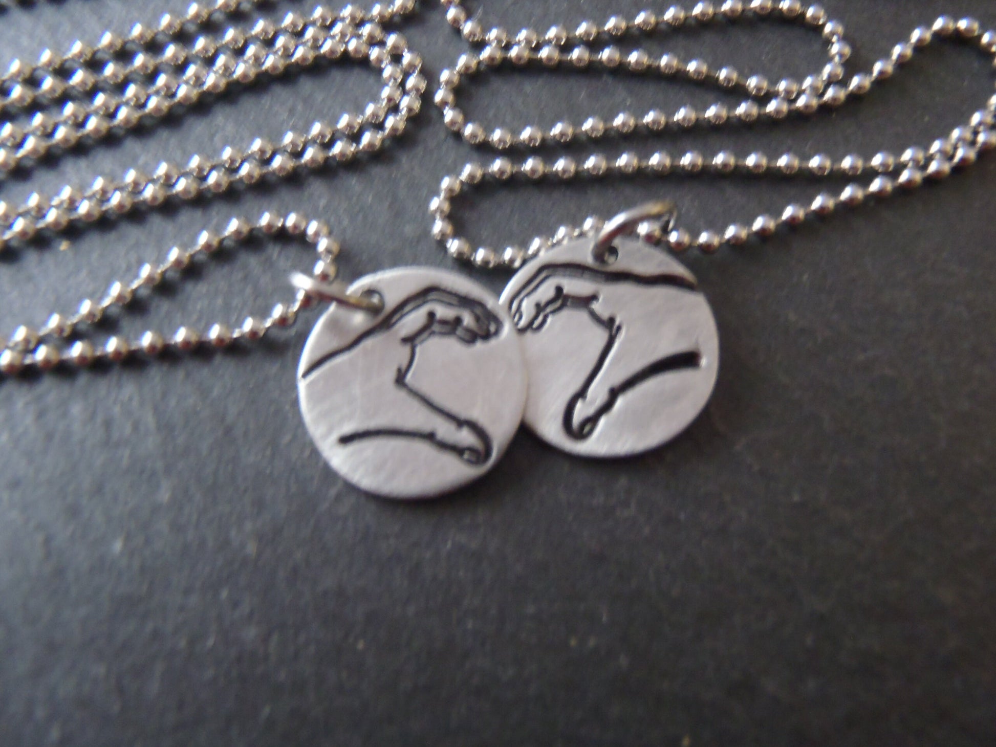 heart hands friendship necklace set. drake designs jewelry