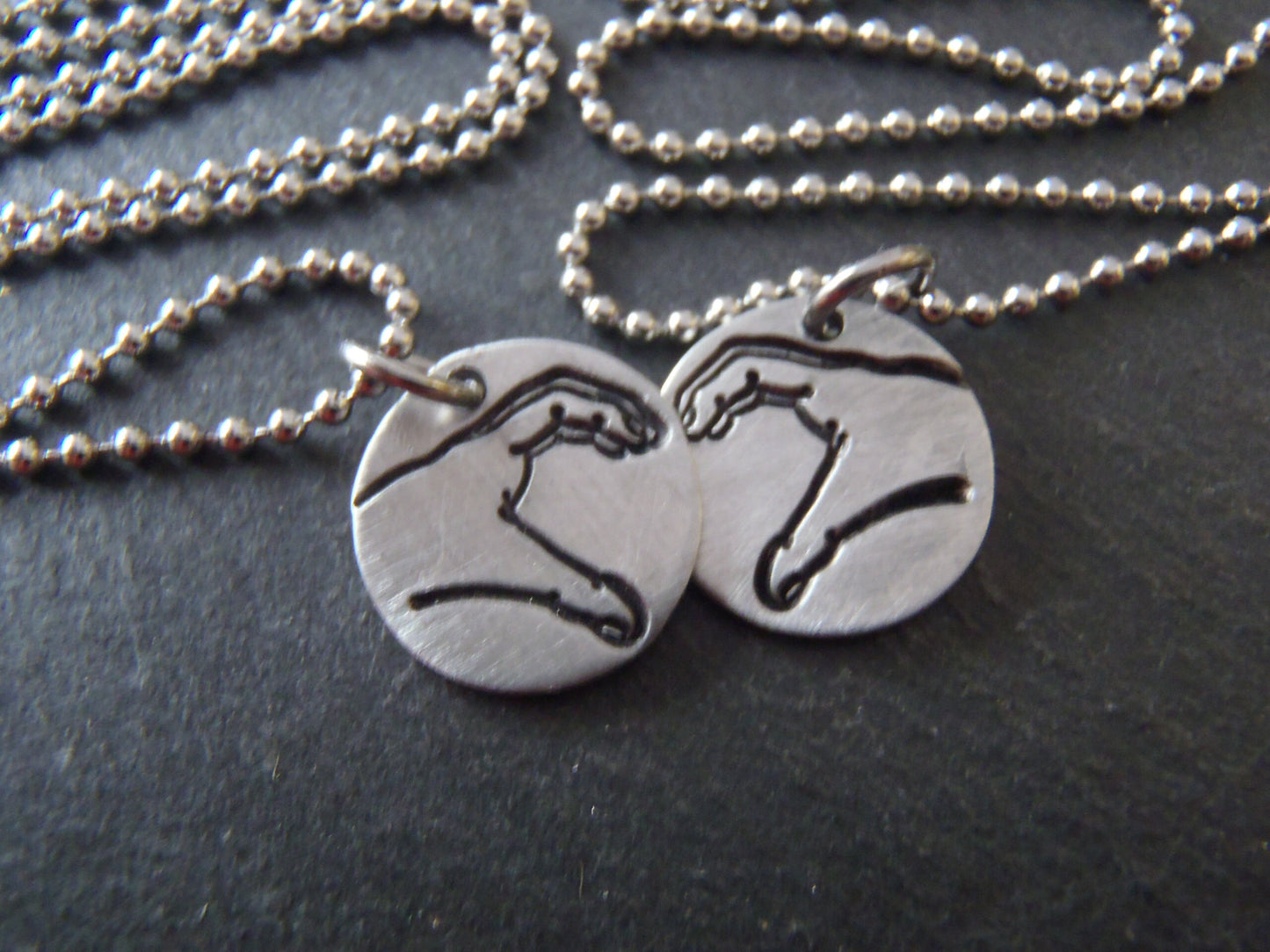 heart hands friendship necklace set. drake designs jewelry