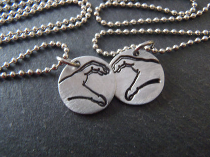 heart hands friendship necklace set. drake designs jewelry