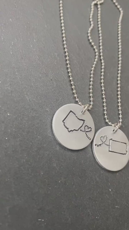 state to state necklace set silver friendship gift - drake designs jewelry