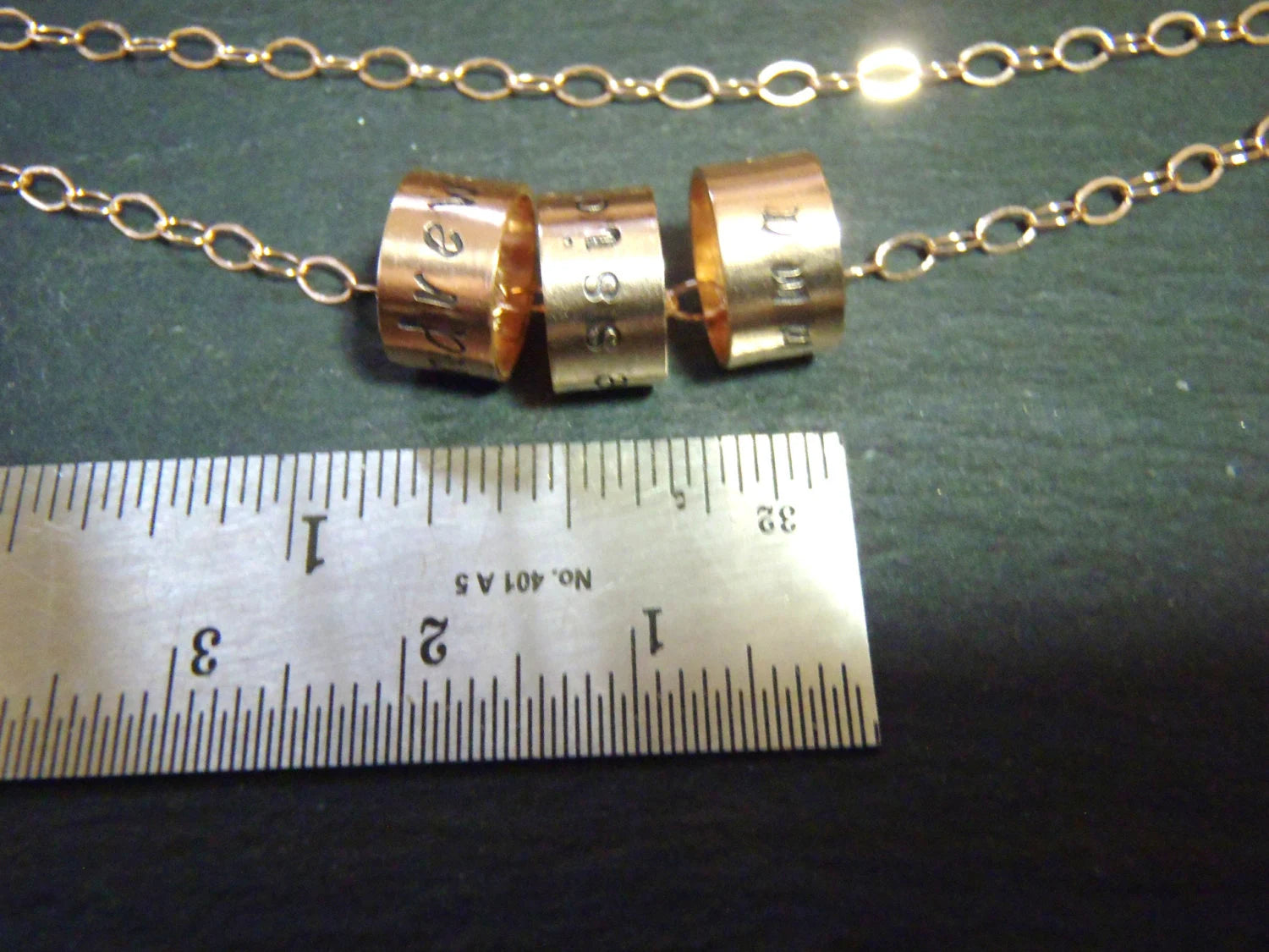 14k rose gold fill mom necklace with kids name ring charms - drake designs jewelry