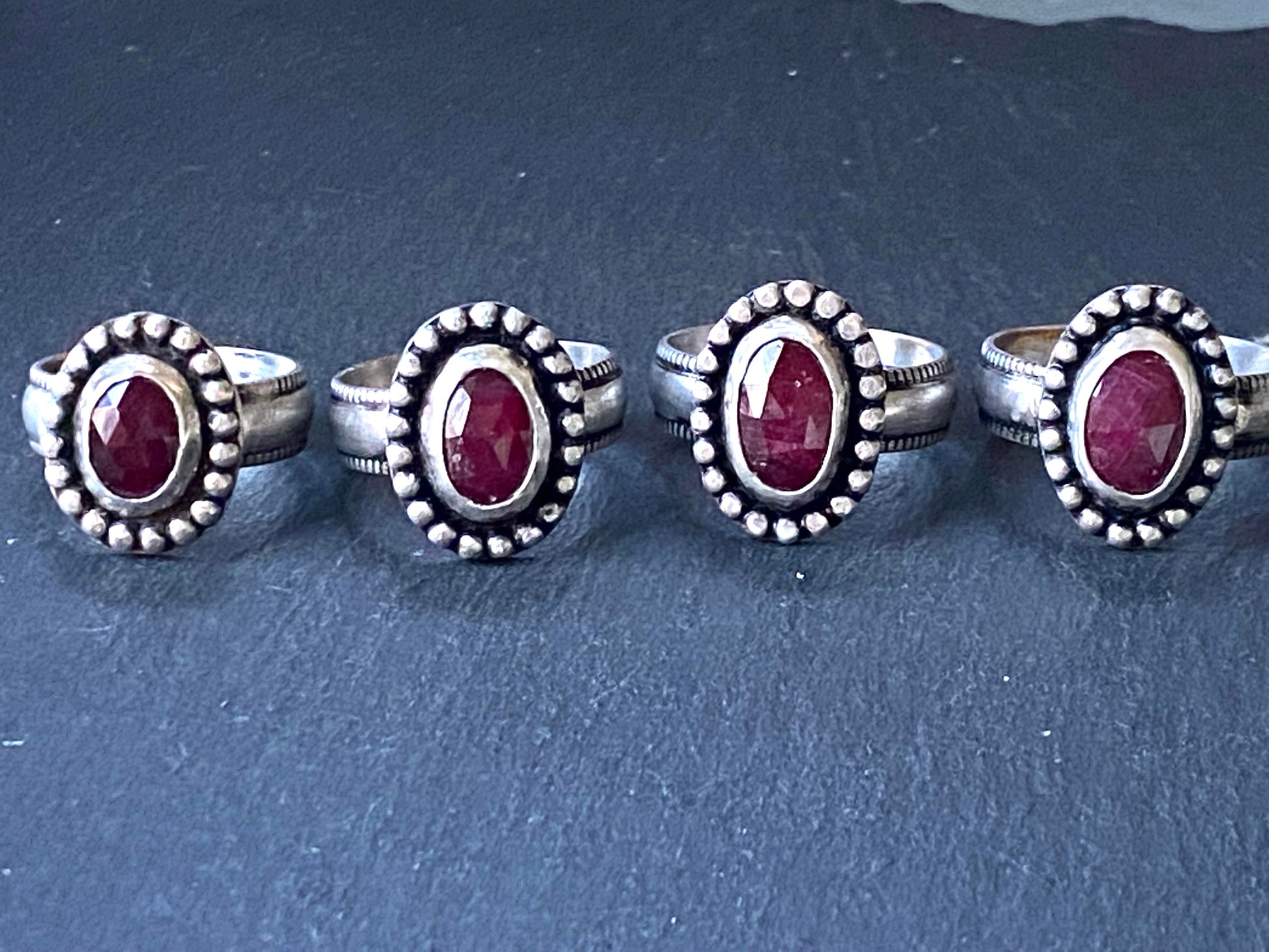 raw ruby ring  hand crafted from sterling silver