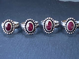 raw ruby ring  hand crafted from sterling silver