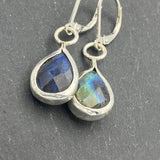 labradorite lever back earrings  sterling silver.  hand crafted - drake designs jewelry