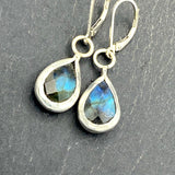 labradorite earrings lever back and sterling silver.  hand crafted - drake designs jewelry