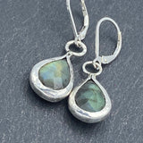 labradorite and  sterling silver lever back earrings. hand crafted - drake designs jewelry