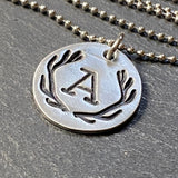 Antler necklace personalized with initial.  Hunting gift for men - drake designs jewelry