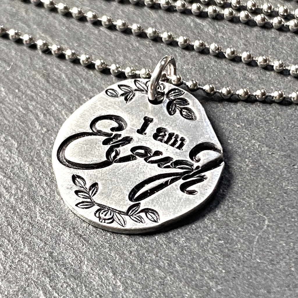 I am enough necklace hand stamped - drake designs jewelry