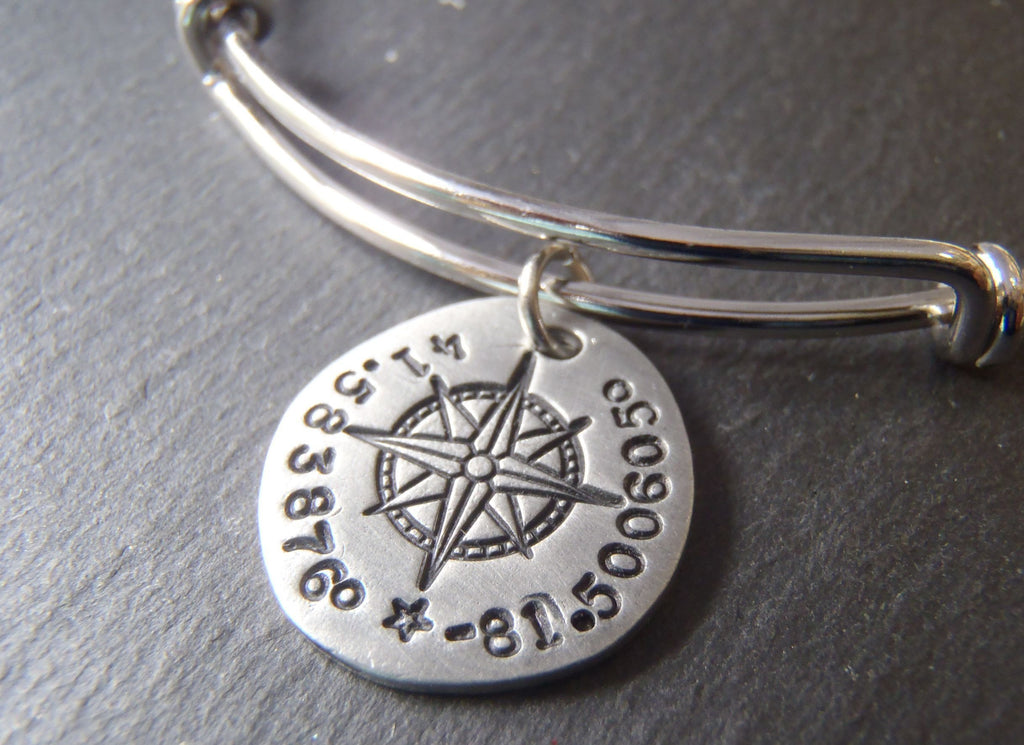 Engraved Compass Bracelet