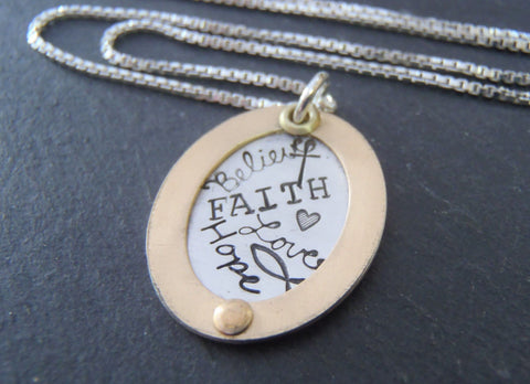 Ichthus necklace with cross and faith inspirational jewelry. - Drake Designs Jewelry