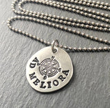 ad meliora latin phrase necklace towards better things inspirational jewelry - drake designs jewelry