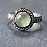 prehnite ring sterling silver made by hand from recycled sterling silver - drake designs jewelry