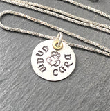 Claddagh necklace hand crafted in mixed metals.  sterling silver anam cara Irish necklace. Symbol of love friendship and loyalty