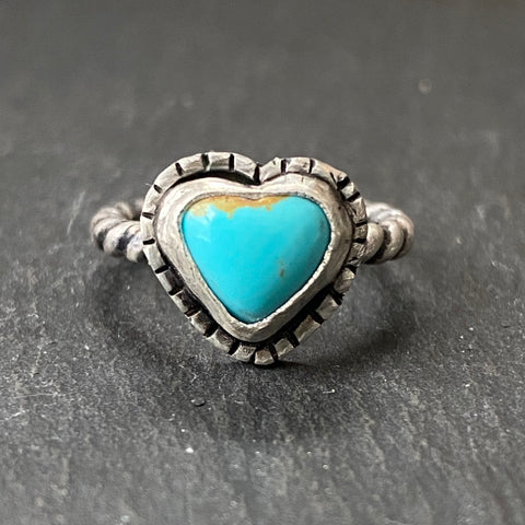 Heart shaped turquoise ring outlet