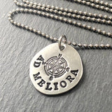 ad meliora latin phrase necklace towards better things inspirational jewelry - drake designs jewelry