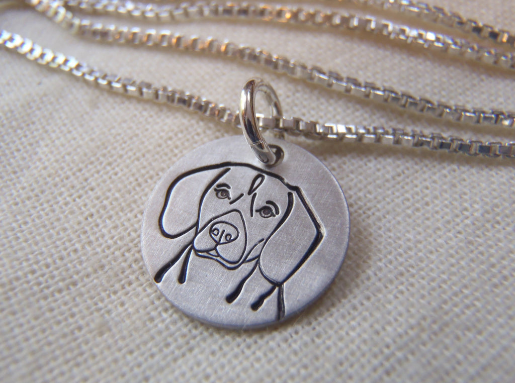 Beagle sterling silver necklace. dog lover gift beagle breed.  Drake designs jewelry