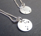Zodiac constellation necklace hand stamped on sterling silver - Drake Designs Jewelry