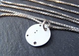 Zodiac constellation necklace hand stamped on sterling silver - Drake Designs Jewelry