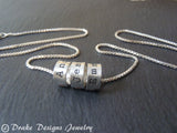 Kids name necklace for mom with personalized sterling silver ring name charms - Drake Designs Jewelry