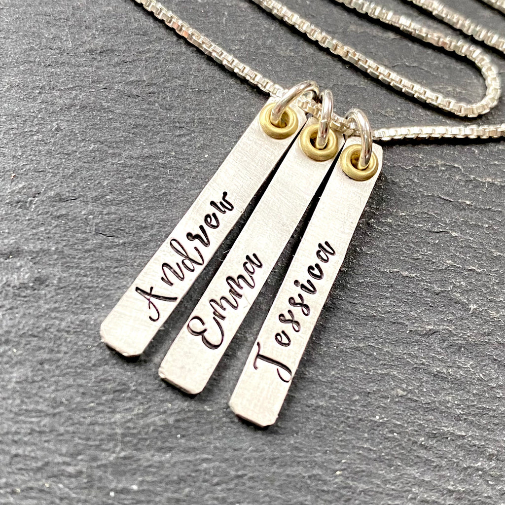 Bar Necklace with 20 inch Chain - Personalized Necklace, engraved gift for  her, bridesmaid gift Valentines gift, Mother's Day gift for mom - Tim's  Pens and Gifts