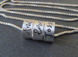 Mom necklace with kids names personalized sterling silver ring name charms