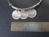 Personalized adjustable mom bangle bracelet - Drake Designs Jewelry