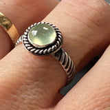 prehnite ring sterling silver made by hand from recycled sterling silver - drake designs jewelry