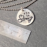 she is strong inspirational necklace - drake designs jewelry  