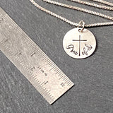 sterling silver grateful necklace with cross hand stamped Christian jewelry - Drake Designs Jewelry 