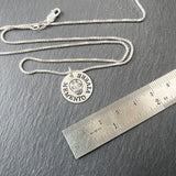 Sterling silver Memento vivere necklace with sugar skull. drake designs jewelry