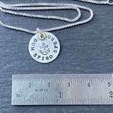 dum spiro spero. while I breathe I hope. Latin phrase jewelry. sterling silver with gold accent. drake designs jewelry  Edit alt text