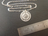 solid sterling silver personalized compass necklace with latitude longitude coordinates - drake designs jewelry