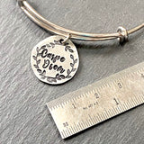 CSeize the day carpe Diem expandable bangle bracelet Latin phrase jewelry for her Drake designs jewelry  Edit alt text