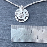 find your fire necklace sterling silver with flame fire image. drake designs jewelry