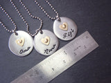 Personalized Oma necklace with golden heart and personalized initials - Drake Designs Jewelry