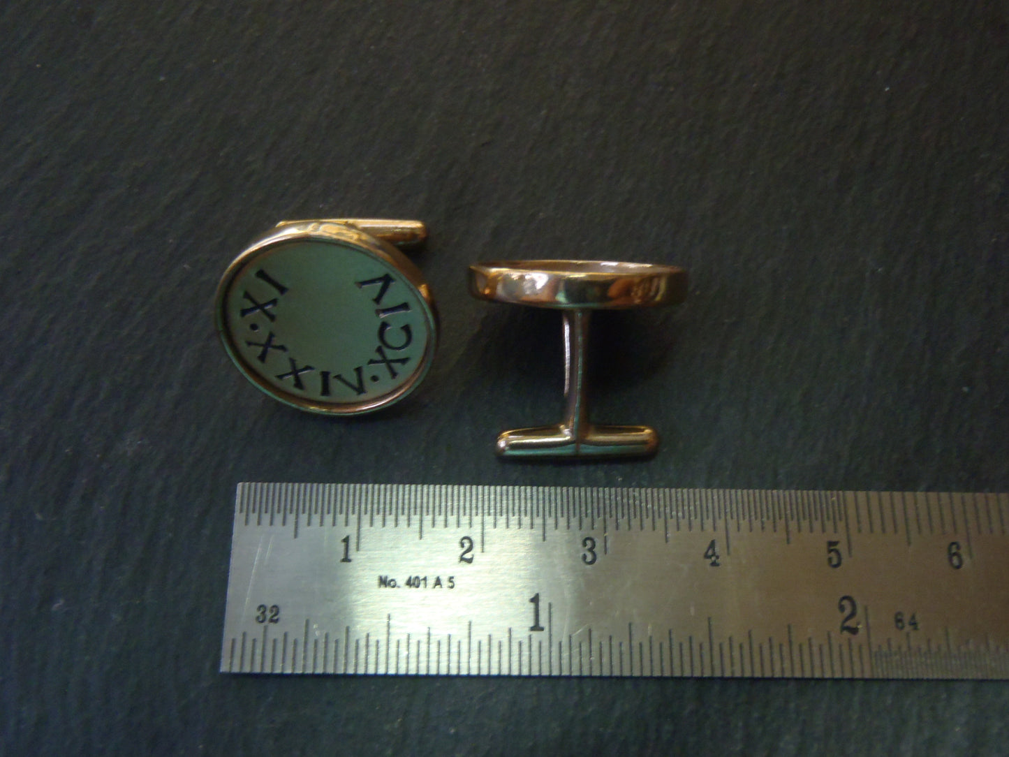 Eighth anniversary gift for men personalized cufflinks with date in Roman Numerals - Drake Designs Jewelry