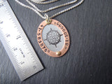 GPS Coordinates necklace rose gold and silver latitude longitude jewelry - Drake Designs Jewelry