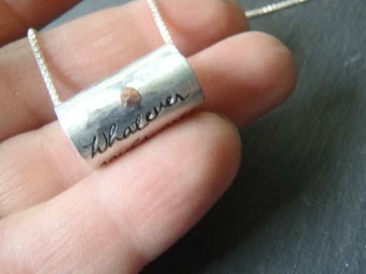 Inspirational custom quote or Personalized meaningful message - hand stamped sterling silver necklace - Drake Designs Jewelry
